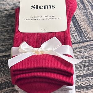 stems Red and White Cashmere Socks